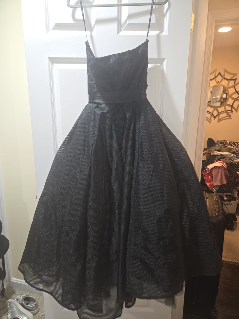 Eloquii Black Strapless Party Dress with Spaghetti Straps